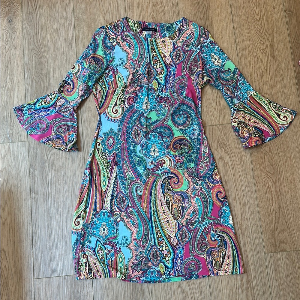 Tommy Hilfiger Multicolor Paisley Long Sleeve Dress